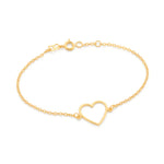 Pulseira Rommanel com Elos Intercalados e Pingente Coração Vazado – Design Ajustável 19cm - Joias Rommanel | YouBeauty - Brincos, Colares e Anéis com Frete Grátis