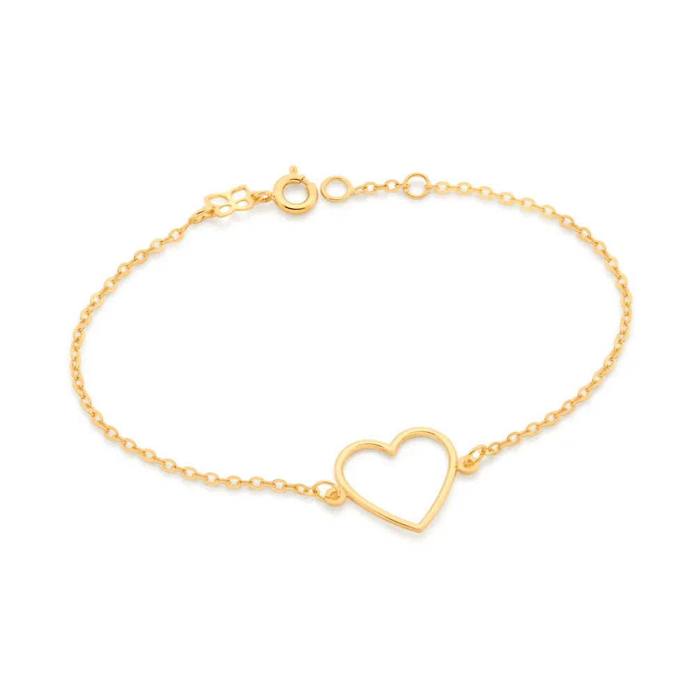 Pulseira Rommanel com Elos Intercalados e Pingente Coração Vazado – Design Ajustável 19cm - Joias Rommanel | YouBeauty - Brincos, Colares e Anéis com Frete Grátis