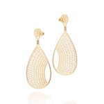 Brinco Pêndulo Gota Vazado Rommanel Banhado a Ouro 18K – Design Elegante e Leve - Joias Rommanel | YouBeauty - Brincos, Colares e Anéis com Frete Grátis