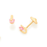 Brinco Infantil Rommanel com 2 Cristais Facetados em Ouro 18K – Design Delicado e Colorido - Joias Rommanel | YouBeauty - Brincos, Colares e Anéis com Frete Grátis
