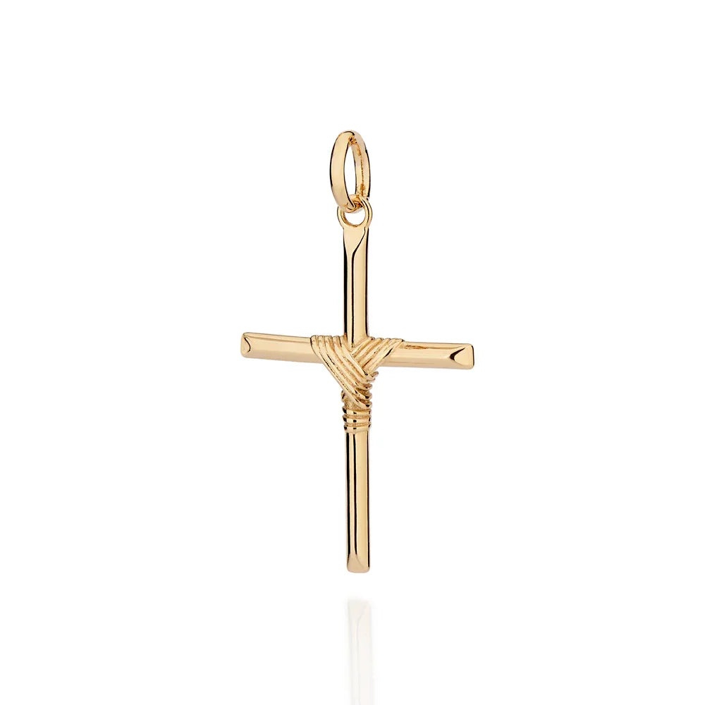 Pingente Cruz Rommanel com Frisos Entrelçados em Ouro 18K – Design Sofisticado - Joias Rommanel | YouBeauty - Brincos, Colares e Anéis com Frete Grátis