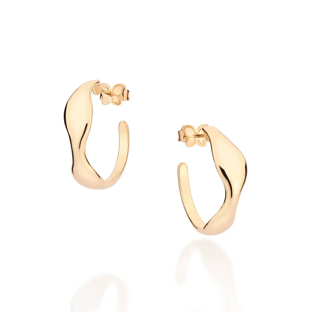 Brinco Meia Argola Ondulada Rommanel em Ouro 18K – Coleção Giovanna Antonelli Exclusiva - Joias Rommanel | YouBeauty - Brincos, Colares e Anéis com Frete Grátis