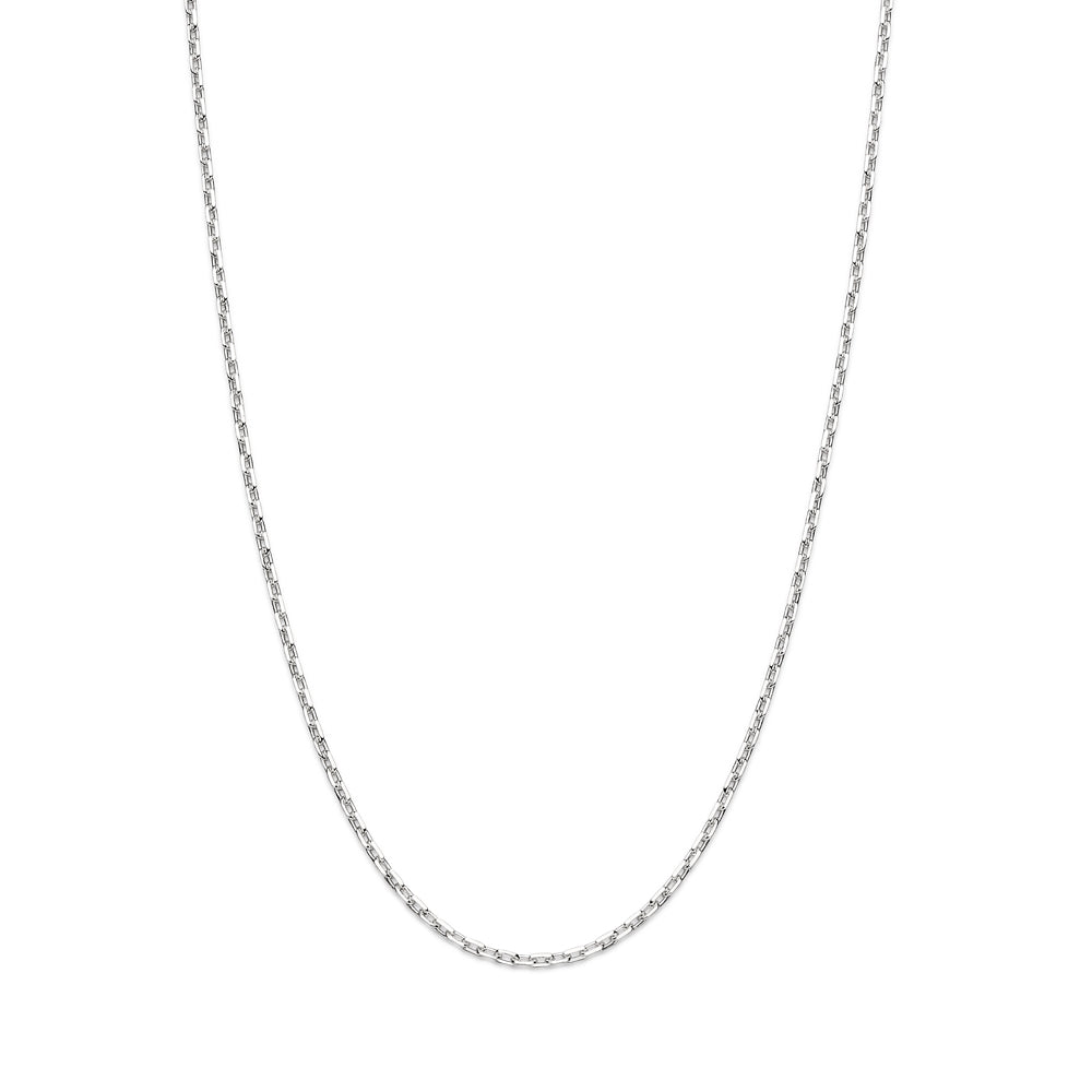Gargantilha Rommanel de Elo Cadeado Fino em Prata 50 cm – Design Elegante e Versátil