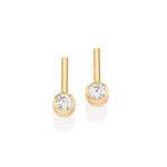 Brinco Palito Rommanel com 2 Zircônias de 4 mm em Banho Ouro 18K – Design Delicado e Elegante - Joias Rommanel | YouBeauty - Brincos, Colares e Anéis com Frete Grátis