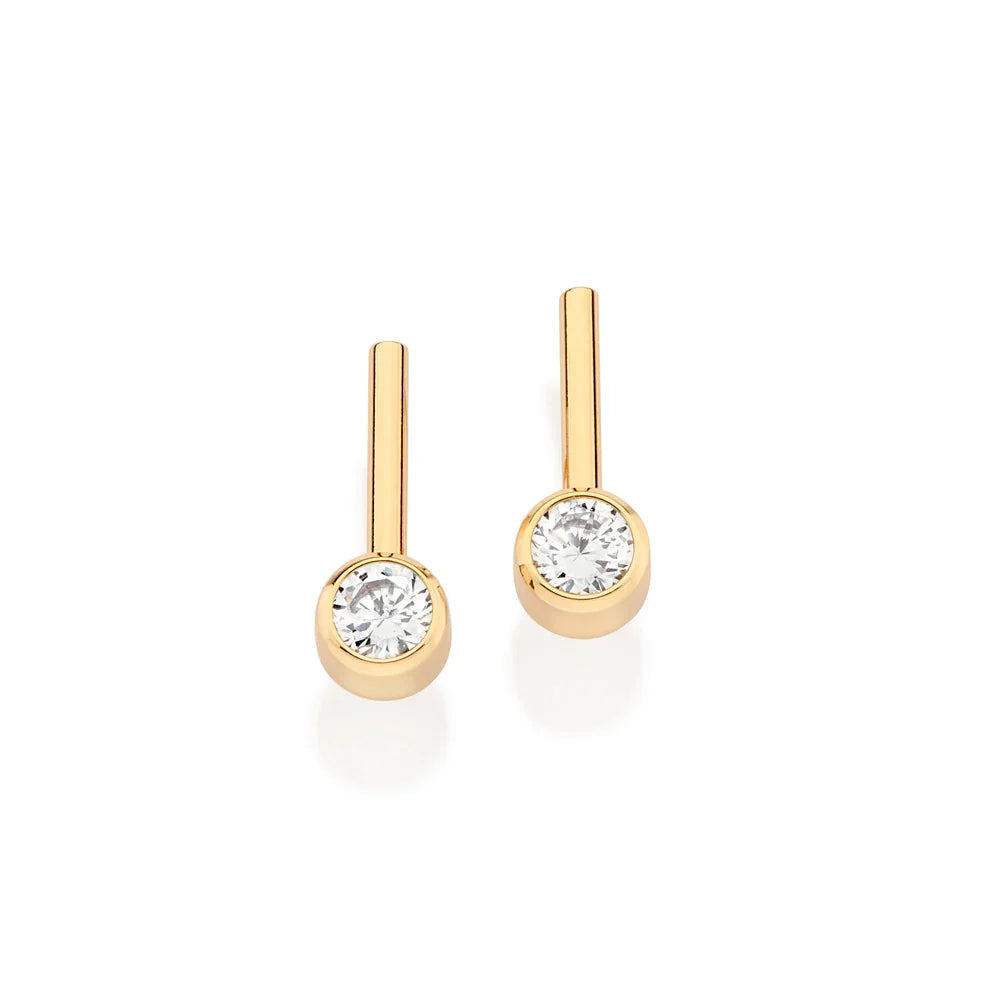 Brinco Palito Rommanel com 2 Zircônias de 4 mm em Banho Ouro 18K – Design Delicado e Elegante - Joias Rommanel | YouBeauty - Brincos, Colares e Anéis com Frete Grátis