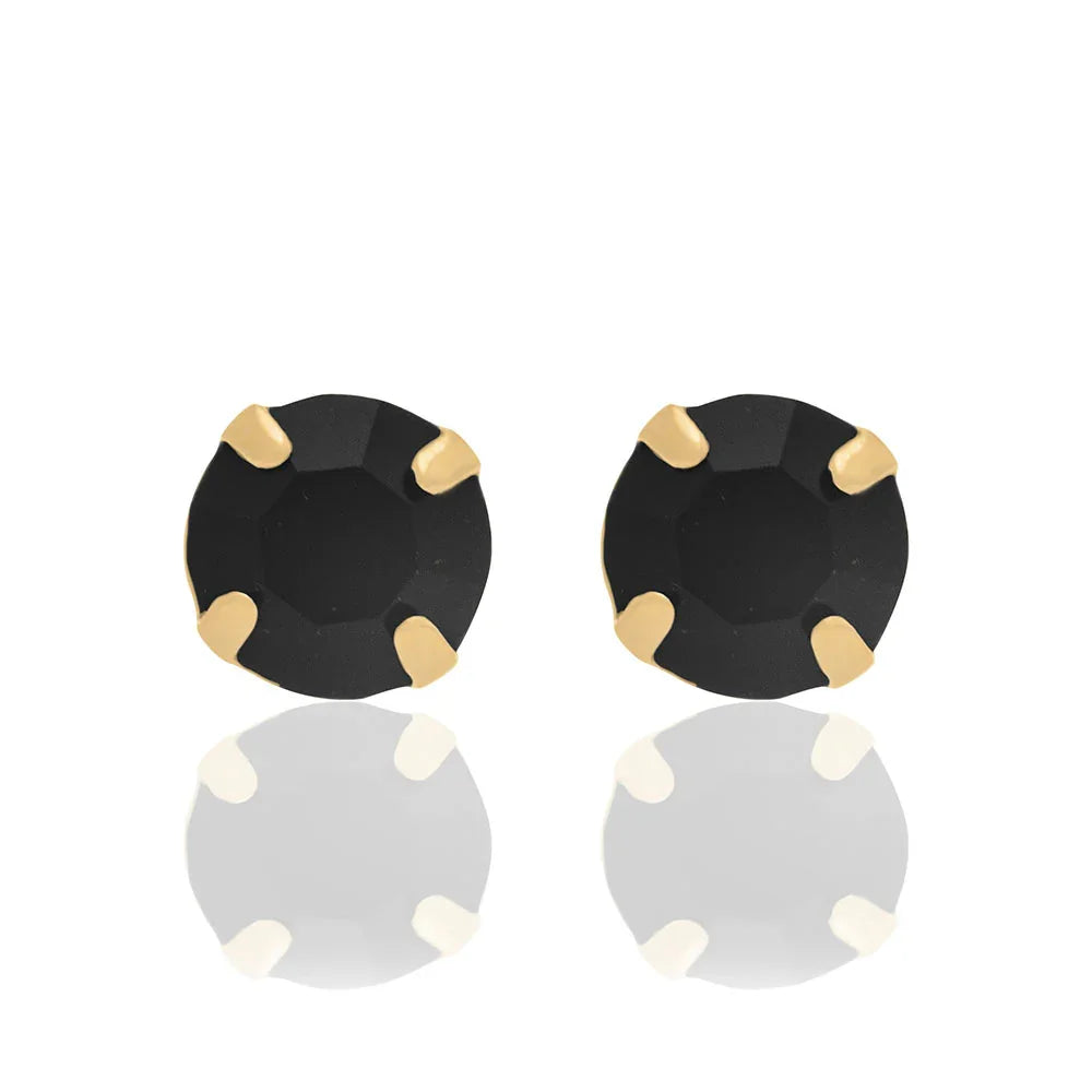 Brinco Solitário Rommanel com Cristal Negro 4mm – Design Minimalista e Elegante - Joias Rommanel | YouBeauty - Brincos, Colares e Anéis com Frete Grátis
