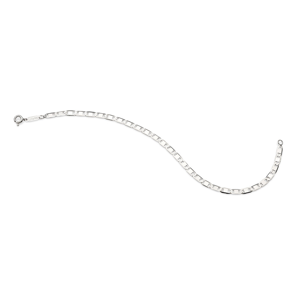 Pulseira Rommanel de Elos Piastrine Diamantados em Prata – Design Fino e Elegante
