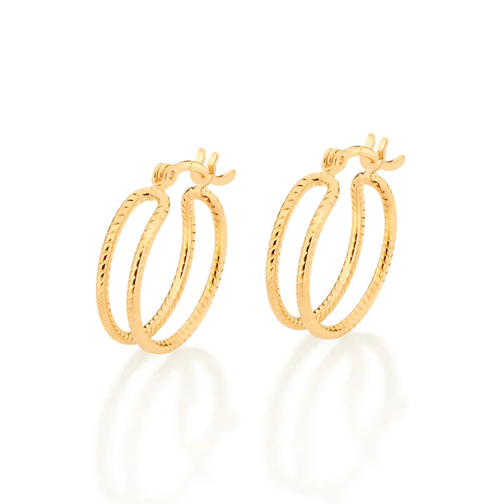 Brinco Argola Dupla Vazado 2 cm Rommanel Banhado a Ouro 18K – Design Moderno e Sofisticado - Joias Rommanel | YouBeauty - Brincos, Colares e Anéis com Frete Grátis