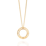 Gargantilha Rommanel com Pingente Redondo Vazado "Abençoado por Deus" em Ouro 18K – Detalhe de 3 Corações Trabalhados - Joias Rommanel | YouBeauty - Brincos, Colares e Anéis com Frete Grátis