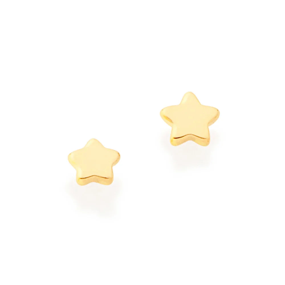 Brinco Estrela Rommanel em Banho de Ouro 18K – Design Delicado e Sofisticado - Joias Rommanel | YouBeauty - Brincos, Colares e Anéis com Frete Grátis
