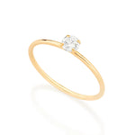 Anel Solitário Rommanel com Zircônia 4mm em Ouro 18K – Design Clássico e Sofisticado - You Beauty