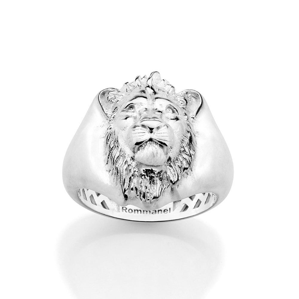 Anel Sinete Mufasa 3D Rommanel em Prata – Escrita Vazada Licença Disney