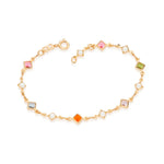 Pulseira Rommanel de Pedras Coloridas com Pérolas Sintéticas – Design Ajustável e Sofisticado - Joias Rommanel | YouBeauty - Brincos, Colares e Anéis com Frete Grátis