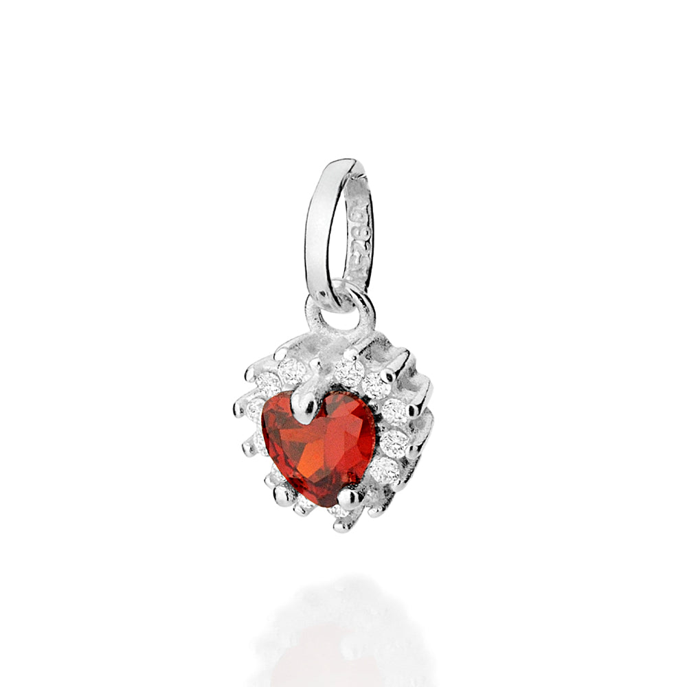 Pingente Coração Rommanel Cravejado com Zircônias em Prata – Design Elegante e Brilhante
