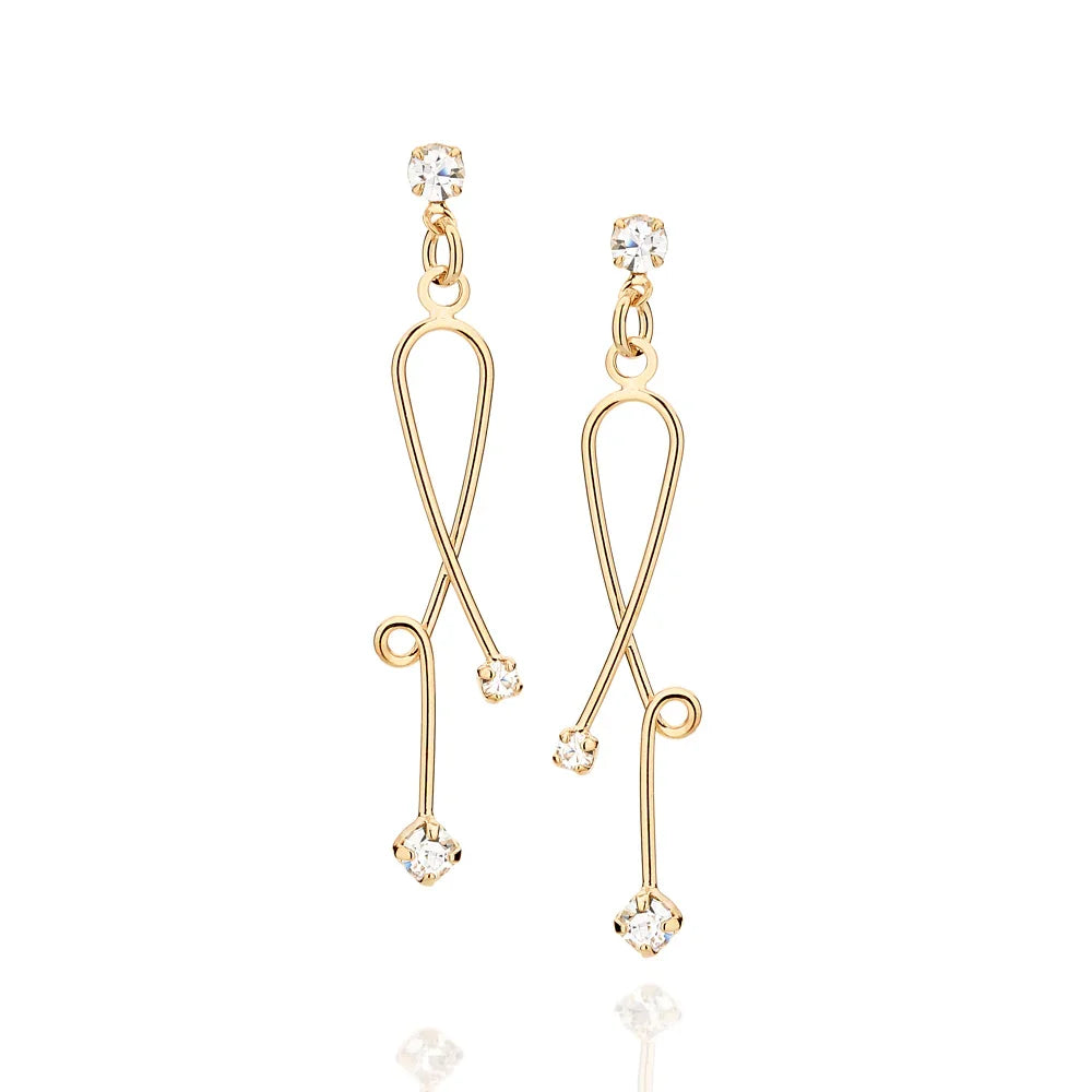 Brinco Base Rommanel com Cristais 3mm em Ouro 18K – Fio Torcido Elegante - Joias Rommanel | YouBeauty - Brincos, Colares e Anéis com Frete Grátis