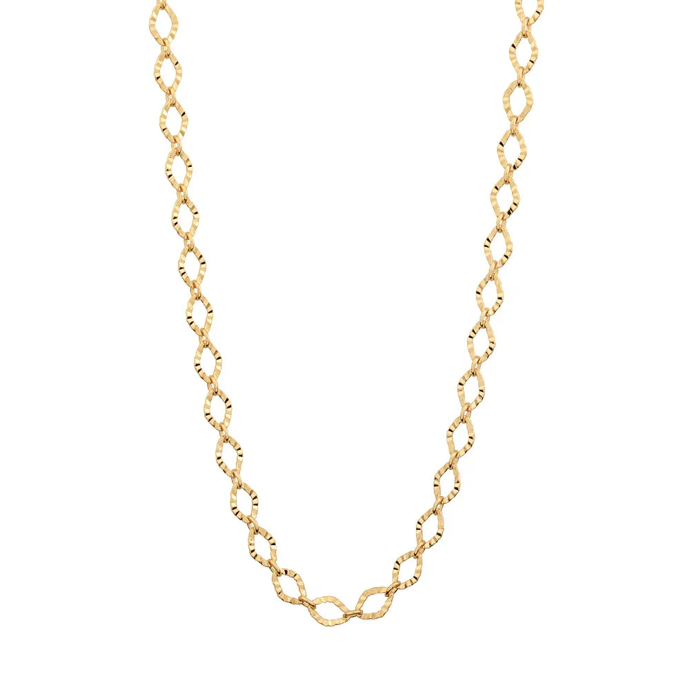Corrente Gargantilha Rommanel Fio Losango 1x1 Martelado em Ouro 18K – Design Elegante 42 cm - Joias Rommanel | YouBeauty - Brincos, Colares e Anéis com Frete Grátis