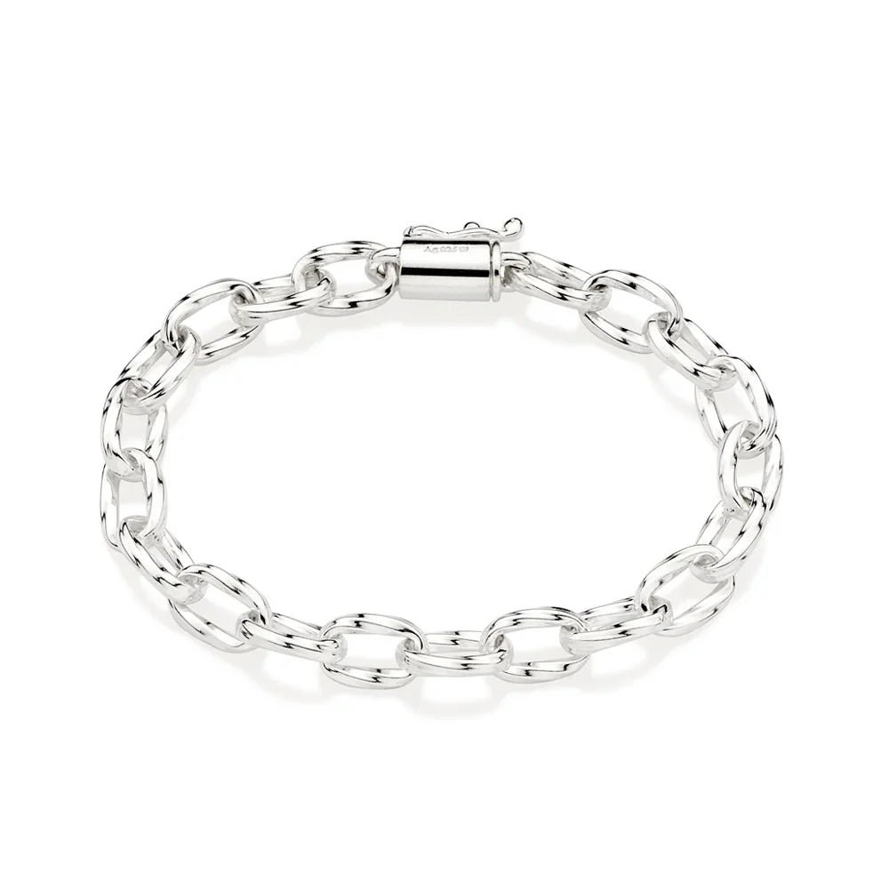 Pulseira Rommanel com Corrente de Elo Oco Oval Torcido em Prata – Design Elegante e Moderno - Joias Rommanel | YouBeauty - Brincos, Colares e Anéis com Frete Grátis