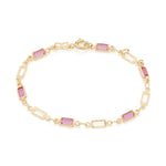 Pulseira Infantil Rommanel com Cristais Baguetes em Banho Ouro 18K – Design Retangular Trabalhado - Joias Rommanel | YouBeauty - Brincos, Colares e Anéis com Frete Grátis
