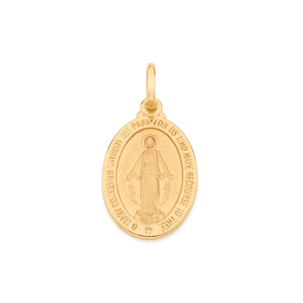 Pingente Medalha Oval Rommanel com Imagem Nossa Senhora das Graças em Acabamento Acetinado – Design Religioso Exclusivo - Joias Rommanel | YouBeauty - Brincos, Colares e Anéis com Frete Grátis