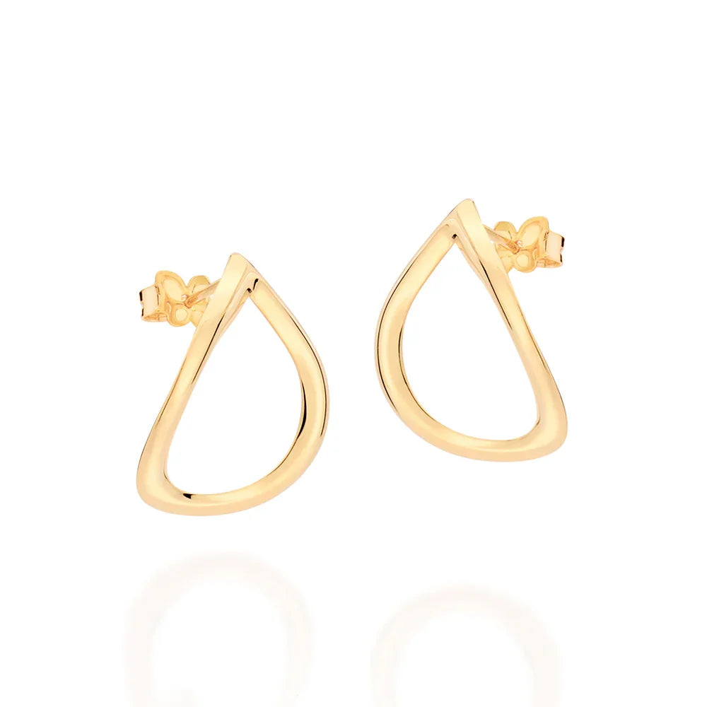 Brinco Gota Vazado Rommanel Banhado a Ouro 18K – Design Leve e Elegante - Joias Rommanel | YouBeauty - Brincos, Colares e Anéis com Frete Grátis