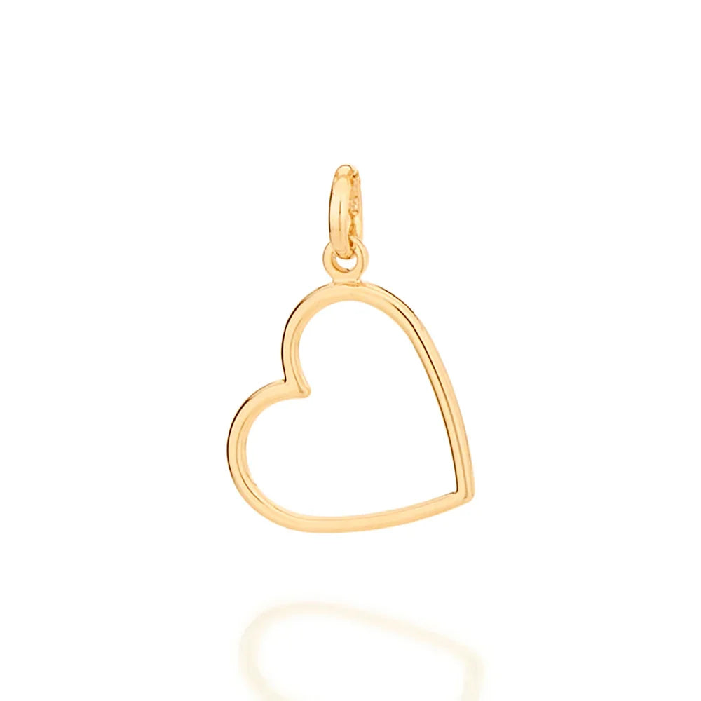 Pingente Rommanel em Formato de Coração Vazado – Banhado a Ouro 18K, Delicadeza e Elegância - Joias Rommanel | YouBeauty - Brincos, Colares e Anéis com Frete Grátis