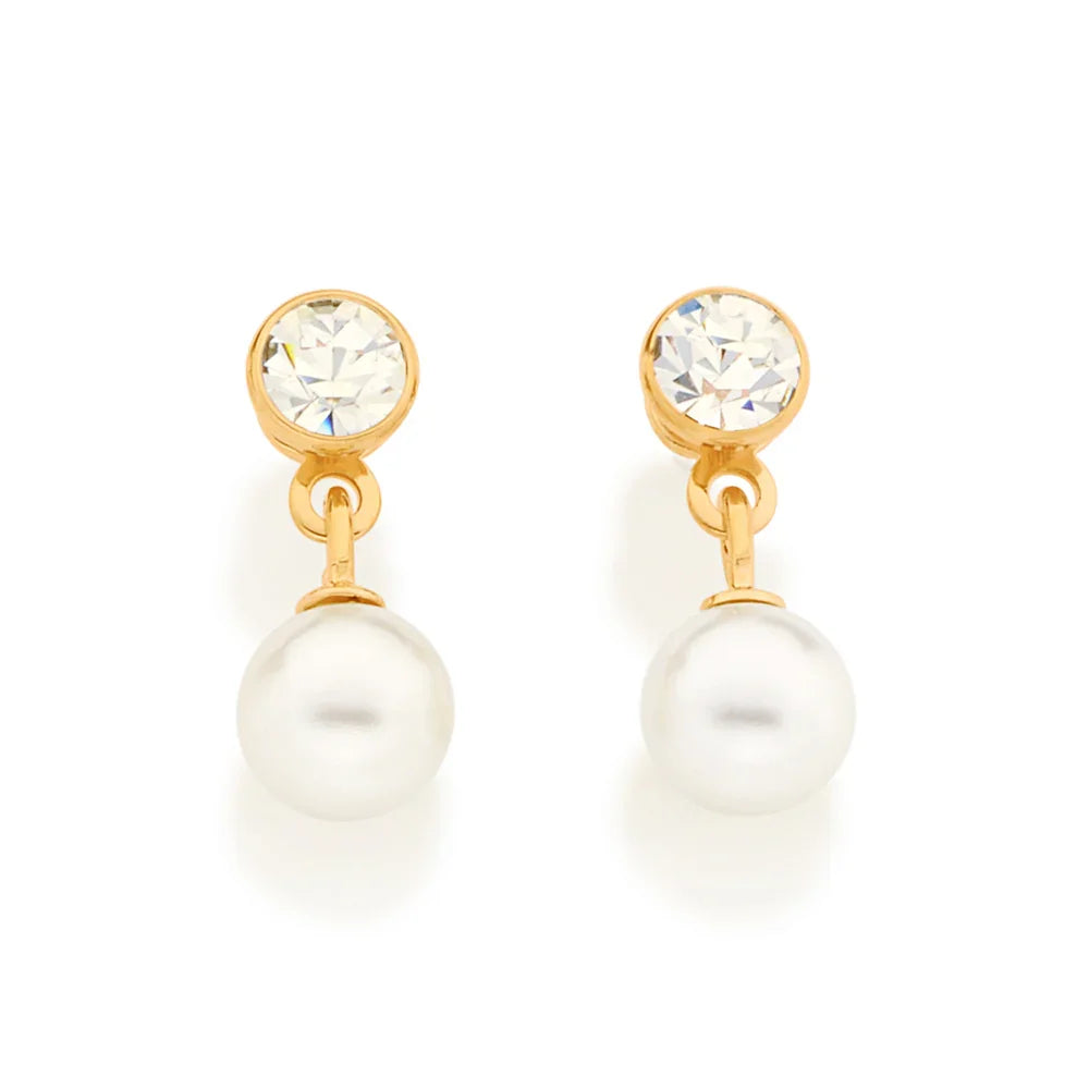 Brinco Base Redonda Rommanel com Cristal e Pérola Sintética – Banho Ouro 18K Premium - Joias Rommanel | YouBeauty - Brincos, Colares e Anéis com Frete Grátis