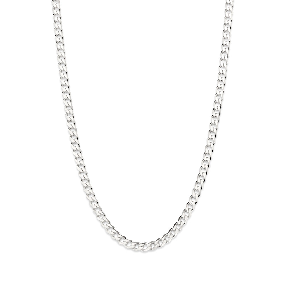 Cordão Rommanel em Prata com Corrente Elo Groumet Batido Fio 1,0 mm – 60 cm Exclusivo
