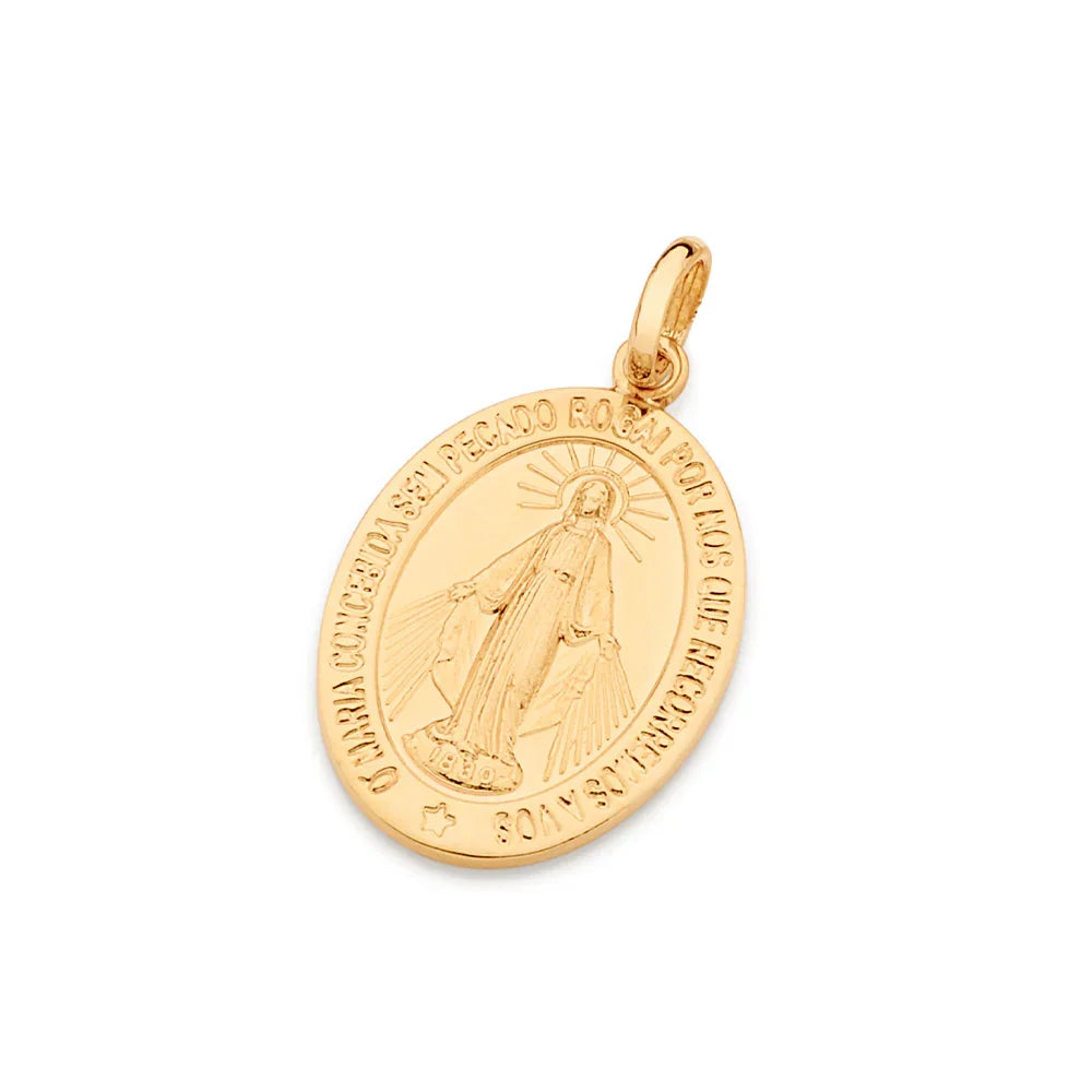 Pingente Medalha Oval Rommanel Nossa Senhora das Graças em Ouro 18K – Design Religioso Sofisticado - Joias Rommanel | YouBeauty - Brincos, Colares e Anéis com Frete Grátis