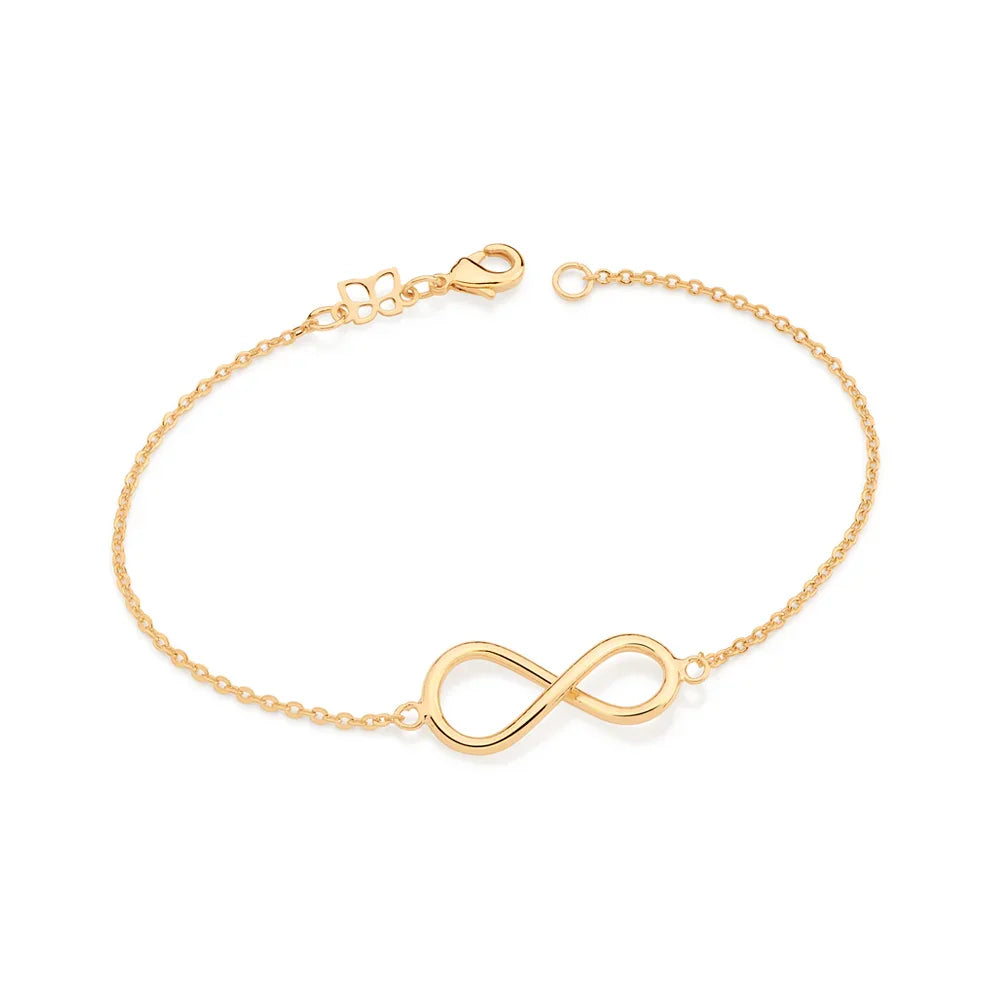 Pulseira Rommanel com Elo Oval Diamantado em Banho Ouro 18K – Pingente Infinito Delicado - Joias Rommanel | YouBeauty - Brincos, Colares e Anéis com Frete Grátis