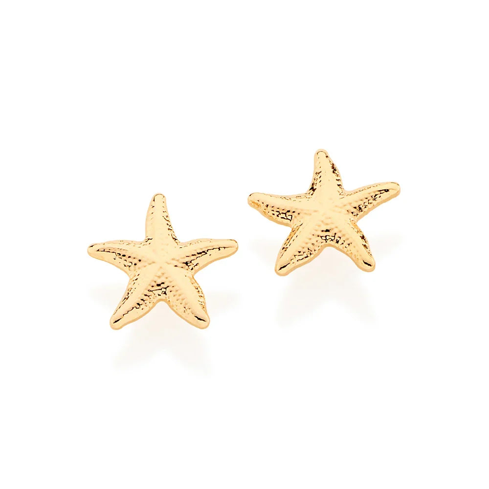 Brinco Estrela do Mar Mini Rommanel Banhado a Ouro 18K – Design Delicado e Elegante - Joias Rommanel | YouBeauty - Brincos, Colares e Anéis com Frete Grátis