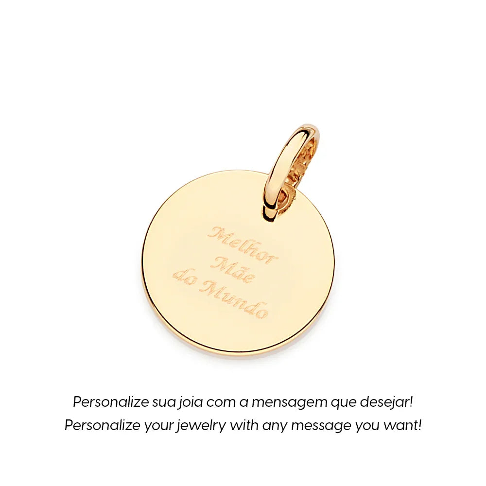 Pingente Medalha Lisa Personalizável Rommanel em Ouro 18K – Design Clássico e Versátil - Joias Rommanel | YouBeauty - Brincos, Colares e Anéis com Frete Grátis