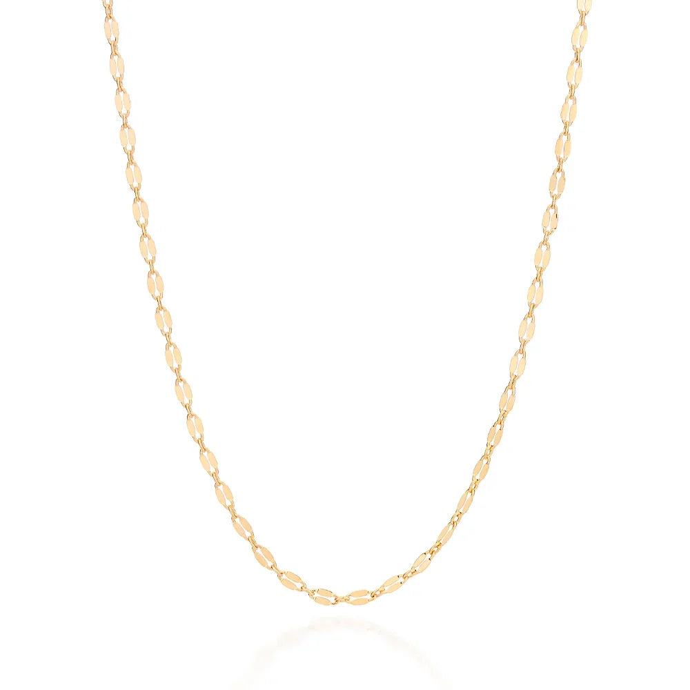 Cordão Rommanel de Corrente com Elos Batidos em Ouro 18K – 60 cm Elegante - Joias Rommanel | YouBeauty - Brincos, Colares e Anéis com Frete Grátis