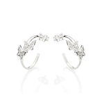 Brinco Meia Argola Rommanel com 4 Borboletas Cravejadas de Zircônia em Prata – Design Delicado e Brilhante - Joias Rommanel | YouBeauty - Brincos, Colares e Anéis com Frete Grátis