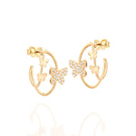 Brinco meia argola Rommanel com 4 fios e 8 borboletas cravejadas de zircônia – Design delicado e sofisticado - Joias Rommanel | YouBeauty - Brincos, Colares e Anéis com Frete Grátis