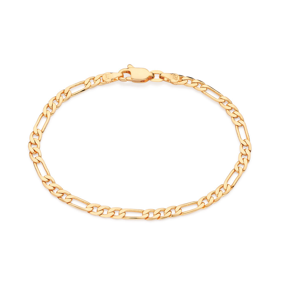Pulseira Rommanel com Corrente Elo 3x1 Fio 0,80 mm em Banho Ouro 18K – Design Clássico e Elegante