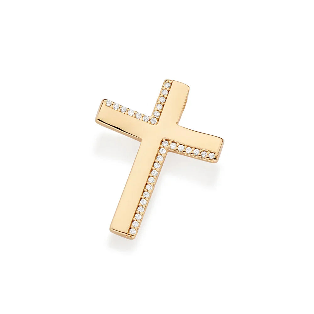 Pingente Cruz Rommanel Cravejado com 31 Zircônias em Ouro 18K – Design Elegante e Brilhante - Joias Rommanel | YouBeauty - Brincos, Colares e Anéis com Frete Grátis