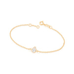 Pulseira Rommanel com Zircônia Gota 5x7 mm em Ouro 18K – Fio Fino com Elos Intercalados Ajustável - Joias Rommanel | YouBeauty - Brincos, Colares e Anéis com Frete Grátis