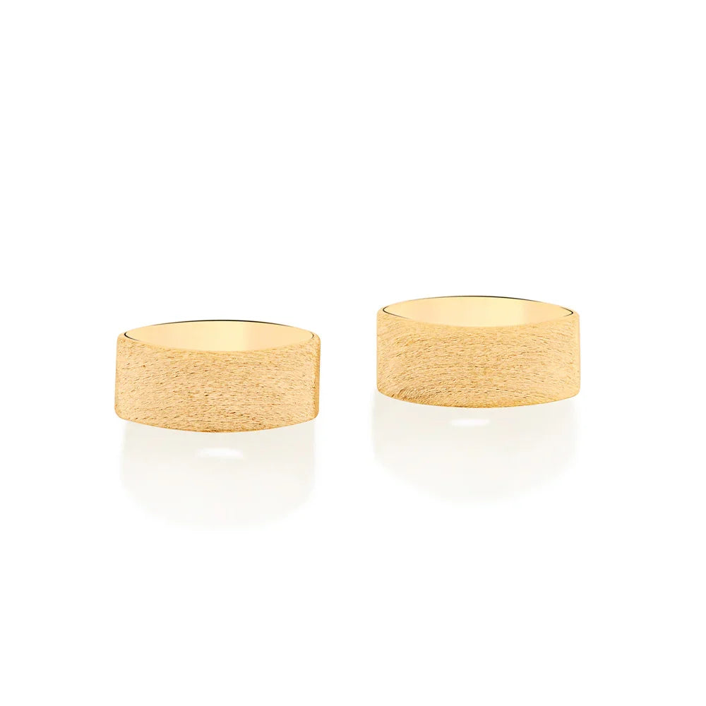 Brinco Retangular Vazado Acetinado Rommanel em Banho Ouro 18k – Design Moderno e Elegante - Joias Rommanel | YouBeauty - Brincos, Colares e Anéis com Frete Grátis