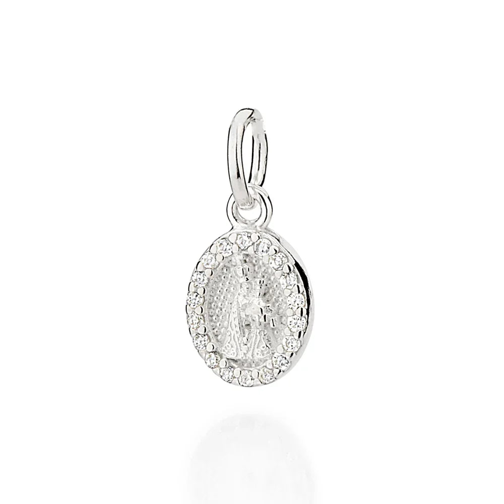 Pingente Nossa Senhora do Carmo Rommanel Cravejado com 18 Zircônias em Prata – Detalhe Delicado e Brilhante - Joias Rommanel | YouBeauty - Brincos, Colares e Anéis com Frete Grátis