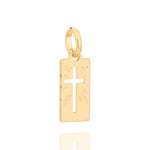 Pingente Retangular Rommanel com Cruz Vazada em Banho Ouro 18k – Design Sofisticado - Joias Rommanel | YouBeauty - Brincos, Colares e Anéis com Frete Grátis