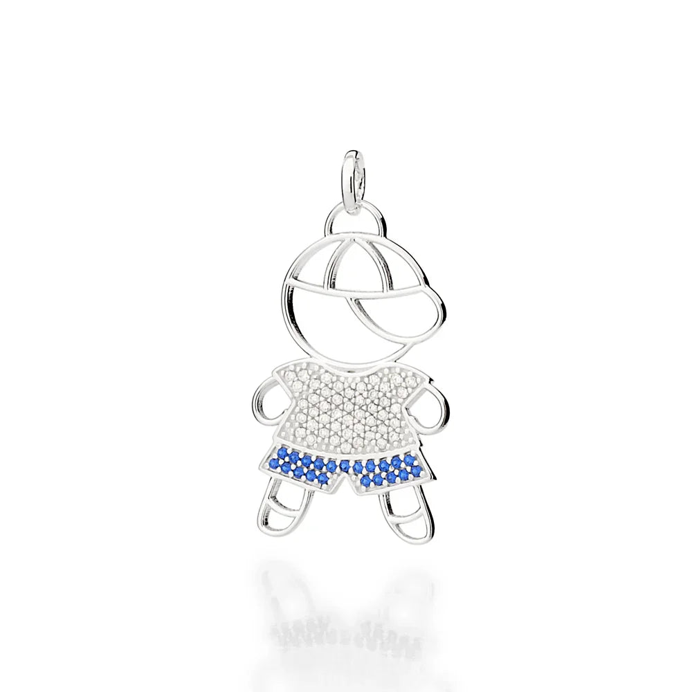 Pingente Menino Rommanel Cravejado com 68 Zircônias em Prata – Design Delicado e Brilhante - Joias Rommanel | YouBeauty - Brincos, Colares e Anéis com Frete Grátis