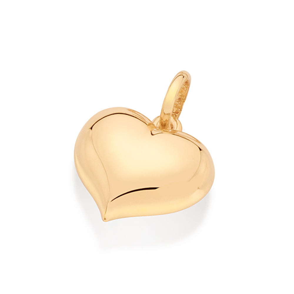 Pingente Coração Abaulado Rommanel Banhado a Ouro 18K – Design Sofisticado e Elegante