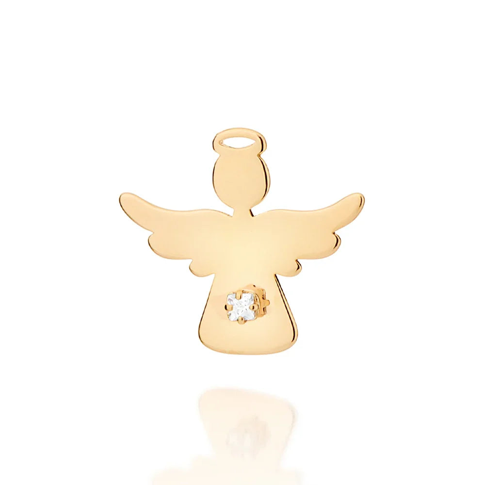 Pingente Anjo com Zircônia Carrê em Ouro 18K Rommanel – Auréola Vazado Delicado - Joias Rommanel | YouBeauty - Brincos, Colares e Anéis com Frete Grátis