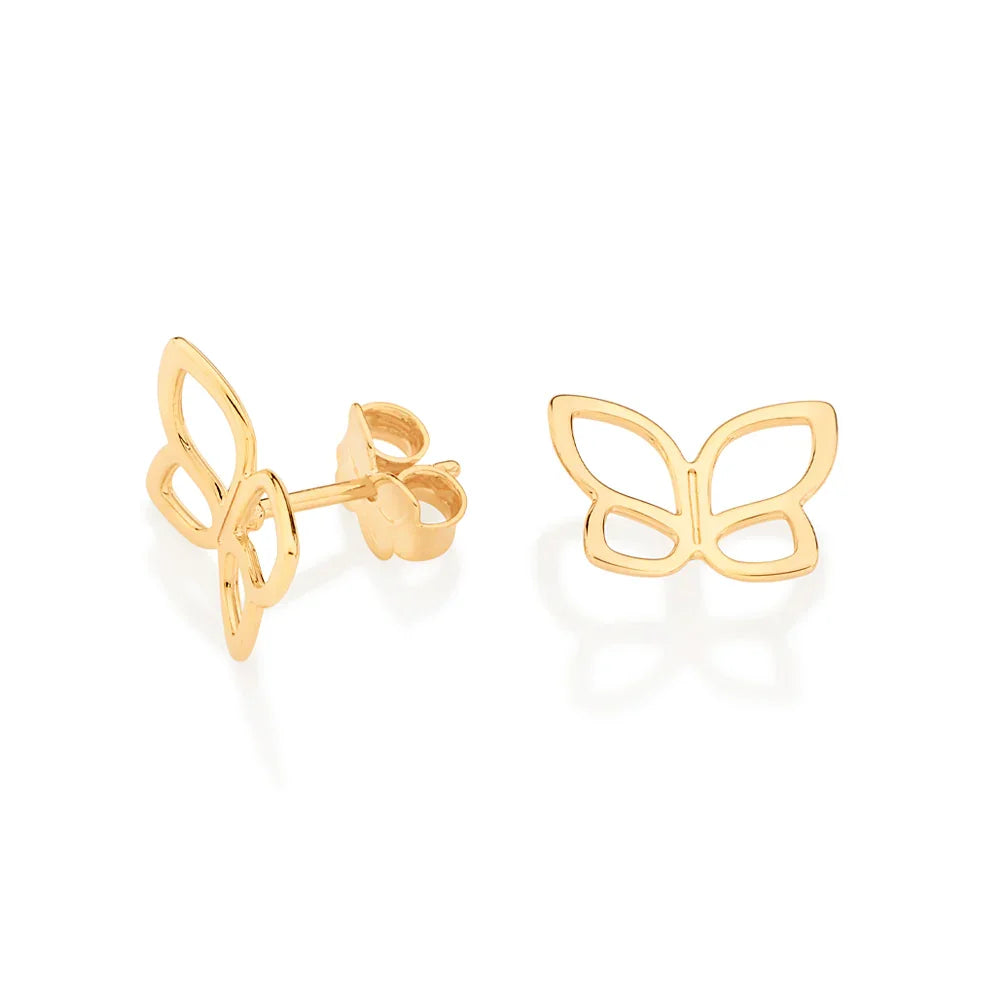 Brinco Borboleta Vazado Rommanel Banhado a Ouro 18K – Design Delicado e Elegante - Joias Rommanel | YouBeauty - Brincos, Colares e Anéis com Frete Grátis