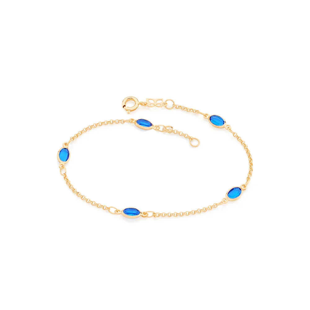 Pulseira Rommanel Fio Elo Português com 5 Cristais Ovais 4x6 mm – Ajustável 17 a 19 cm - Joias Rommanel | YouBeauty - Brincos, Colares e Anéis com Frete Grátis