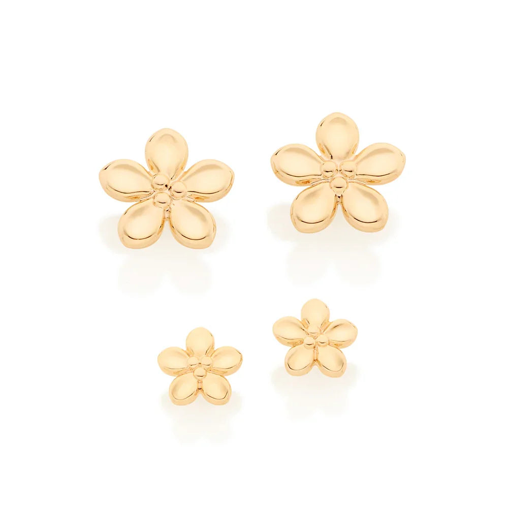 Kit Brinco Flores Grandes e Pequenas Rommanel Banhado a Ouro 18K – Coleção Ana Hickmann 21ª Edição - Joias Rommanel | YouBeauty - Brincos, Colares e Anéis com Frete Grátis