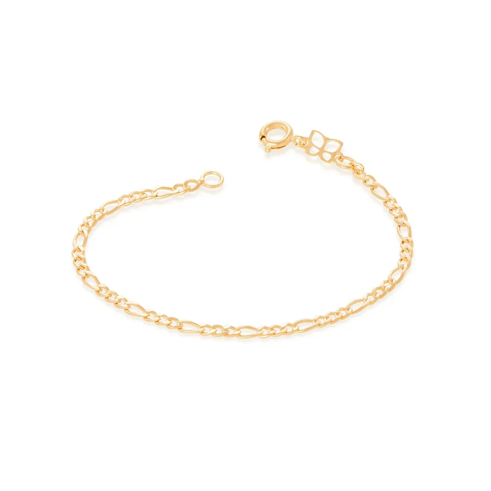 Pulseira Infantil Rommanel em Fio Alternado Laminado Ouro 18K – Tamanho 14 cm - Joias Rommanel | YouBeauty - Brincos, Colares e Anéis com Frete Grátis
