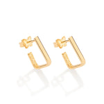 Brinco Retangular Rommanel Banhado a Ouro 18K – Design Elegante e Minimalista - Joias Rommanel | YouBeauty - Brincos, Colares e Anéis com Frete Grátis