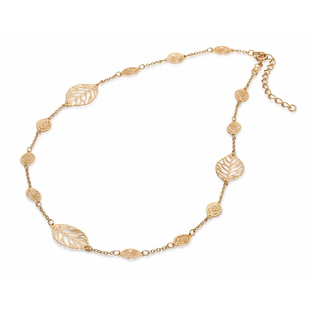 Gargantilha Rommanel com Folhas Vazadas em Fio Dourado – Ajustável 42 a 45 cm - Joias Rommanel | YouBeauty - Brincos, Colares e Anéis com Frete Grátis