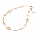 Gargantilha Rommanel com Folhas Vazadas em Fio Dourado – Ajustável 42 a 45 cm - Joias Rommanel | YouBeauty - Brincos, Colares e Anéis com Frete Grátis